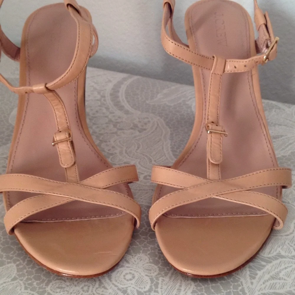 J.crew nude T strap sandals